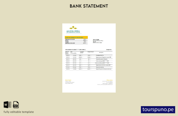 listo para imprimir plantilla de word   extracto bancario de Nepal Kumari